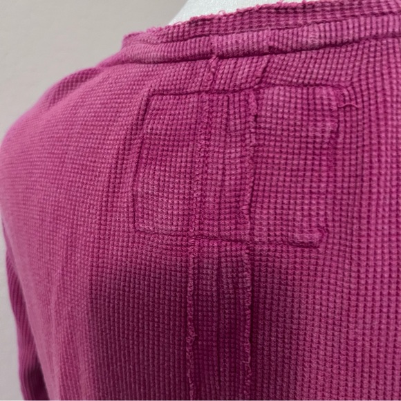 Anthropologie Pilcro thermal long sleeve women’s waffle knit split hem top small - Picture 9 of 16